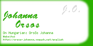 johanna orsos business card
